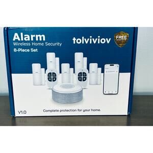 NEW Wireless Alarm 8pc Kit – DIY Install, Motion Sensor, No Fee, App & Alexa